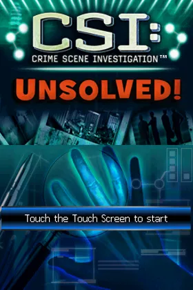 CSI - Crime Scene Investigation - Unsolved! (USA) (En,Fr,Es) (NDSi Enhanced) screen shot title